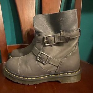Rare Dr Marten Gray Motorcycle boots sz 6 us